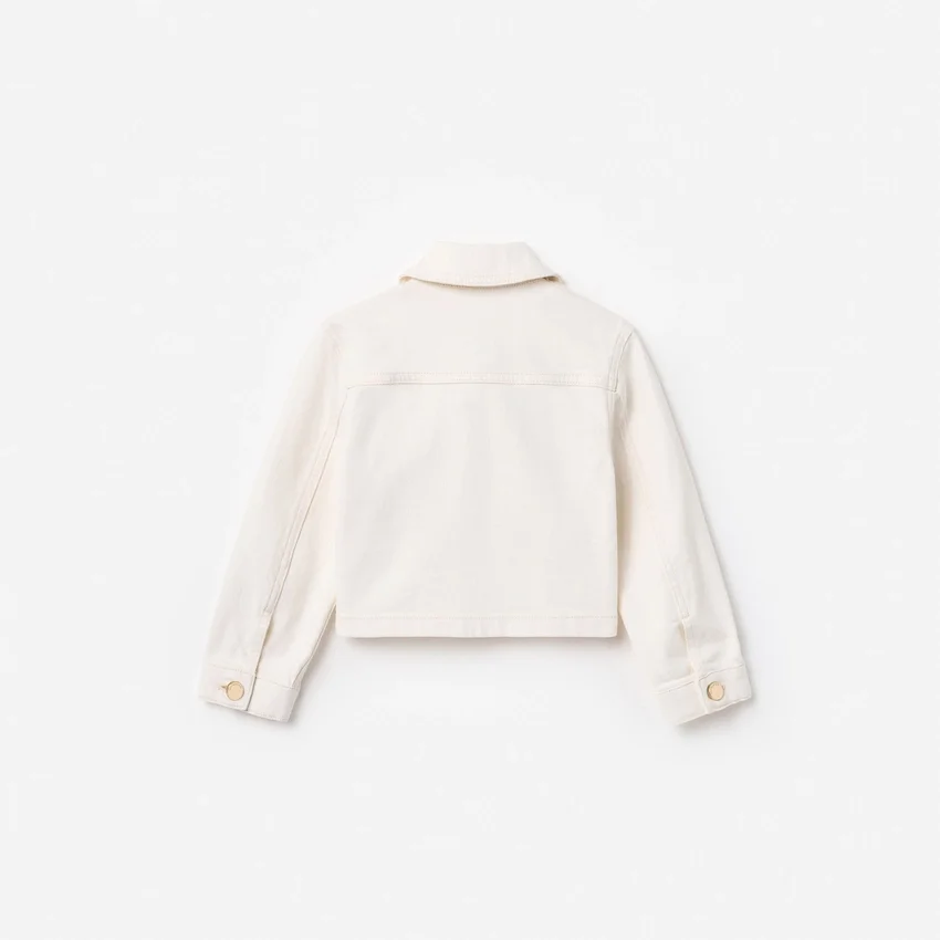 Cream Denim Cherry Motif Jacket Cream Denim Cherry Motif Jacket