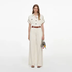 Cream Denim Jumpsuit