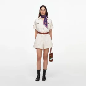 Cream Denim Playsuit