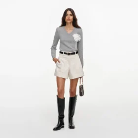 Cream Denim Short