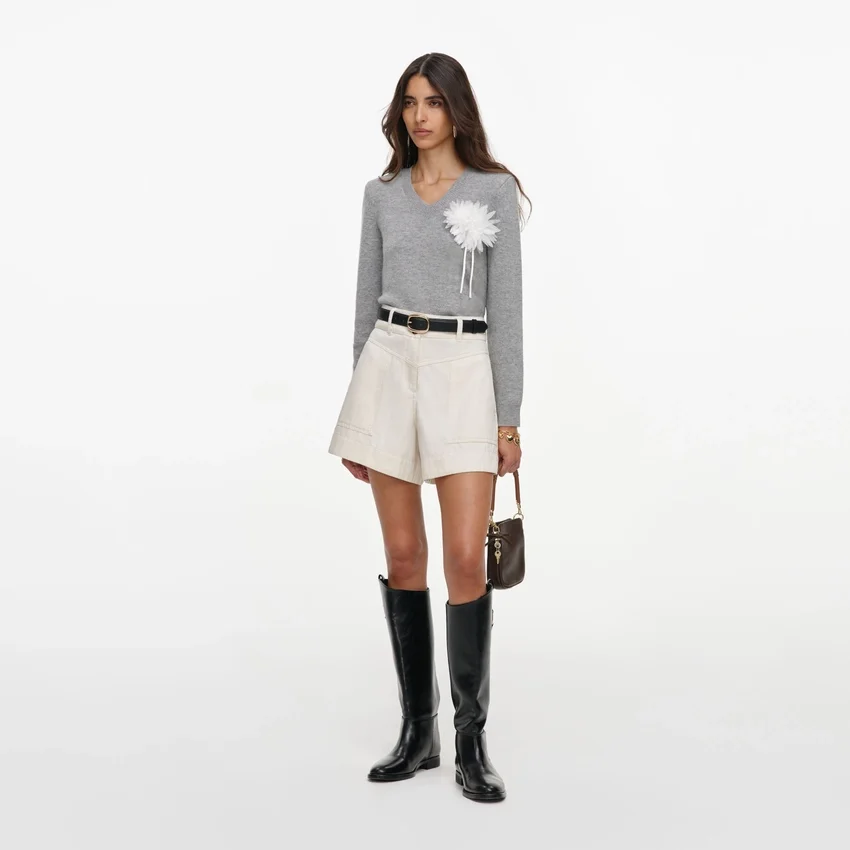 Cream Denim Short Cream Denim Short