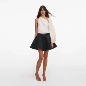 Cream Draped Sleeve Top