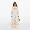 Cream Floral Organza Ruffle Maxi Dress Cream Floral Organza Ruffle Maxi Dress