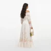 Cream Floral Organza Ruffle Maxi Dress Cream Floral Organza Ruffle Maxi Dress
