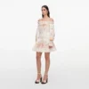 Cream Floral Organza Ruffle Mini Dress Cream Floral Organza Ruffle Mini Dress