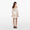 Cream Floral Organza Ruffle Mini Dress Cream Floral Organza Ruffle Mini Dress