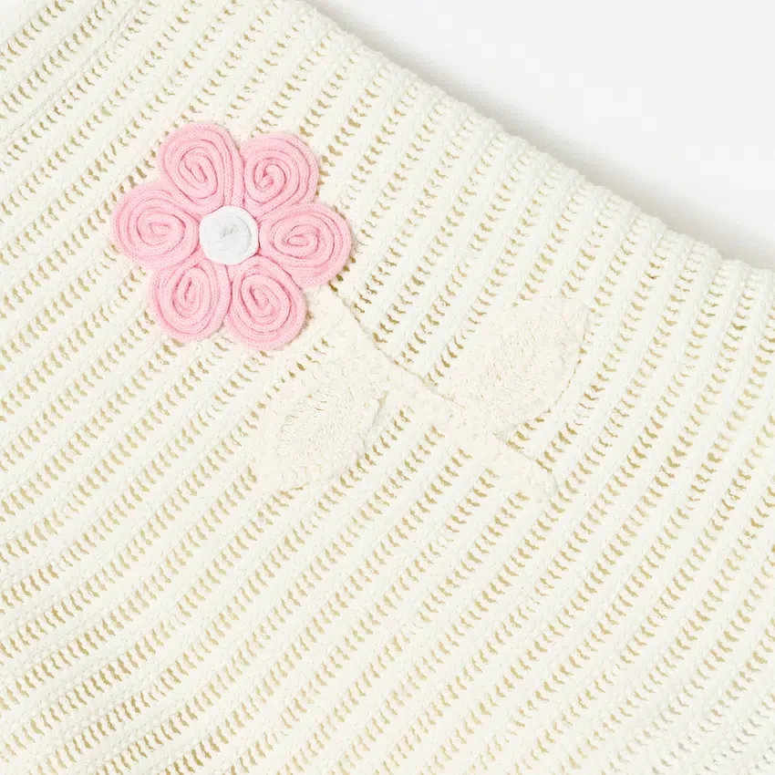 Cream Flower Knitted Skirt Cream Flower Knitted Skirt