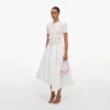 Cream Fringe Knit Cotton Midi Dress Cream Fringe Knit Cotton Midi Dress