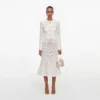 Cream Fringe Knit Midi Skirt Cream Fringe Knit Midi Skirt