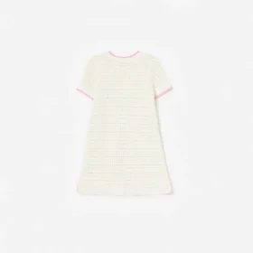 Cream Knit Flower Hem Mini Dress