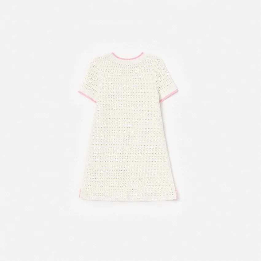 Cream Knit Flower Hem Mini Dress Cream Knit Flower Hem Mini Dress