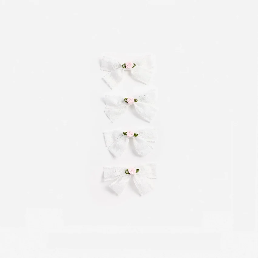 Cream Lace Bow Hair Clips Cream Lace Bow Hair Clips