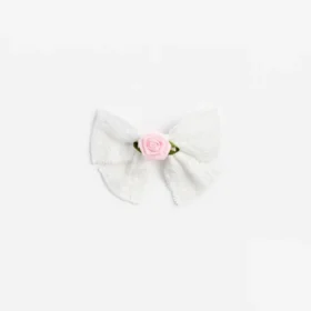 Cream Large Lace Bow Hair Clip