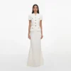 Cream Linen Blend Peplum Maxi Dress Cream Linen Blend Peplum Maxi Dress