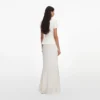 Cream Linen Blend Peplum Maxi Dress Cream Linen Blend Peplum Maxi Dress