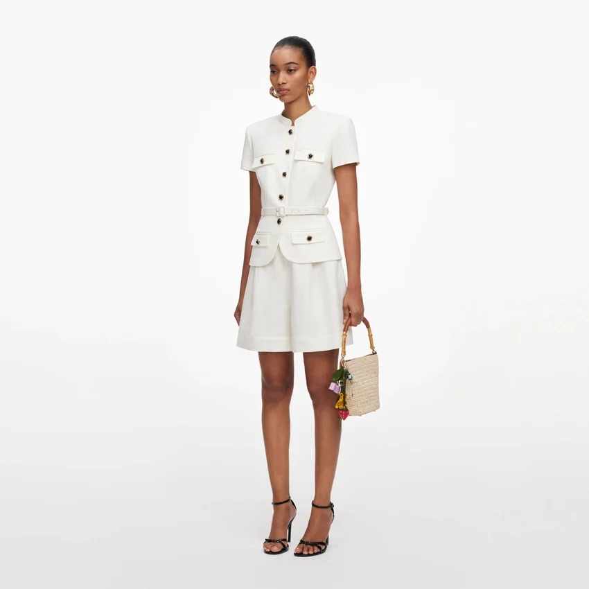 Cream Linen Blend Peplum Playsuit Cream Linen Blend Peplum Playsuit