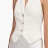 Cream Linen Blend Satin Midi Dress Cream Linen Blend Satin Midi Dress