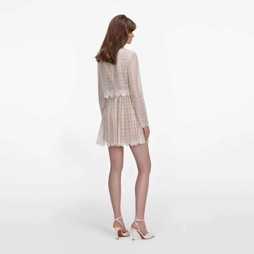 Cream Organza Lace Mini Dress Cream Organza Lace Mini Dress