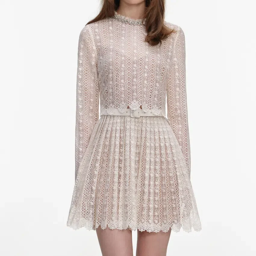 Cream Organza Lace Mini Dress Cream Organza Lace Mini Dress