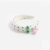 Cream Polka Dot Cherry Motif Headband Cream Polka Dot Cherry Motif Headband