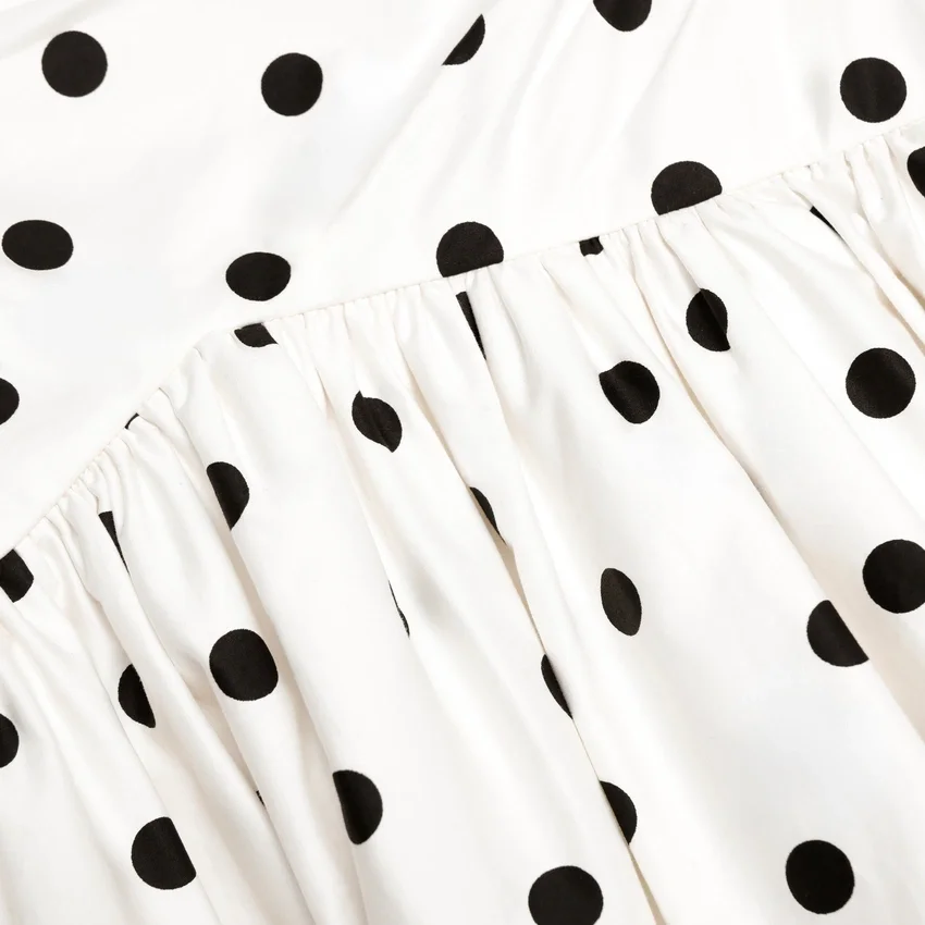 Cream Polka Dot Cotton Midi Dress Cream Polka Dot Cotton Midi Dress