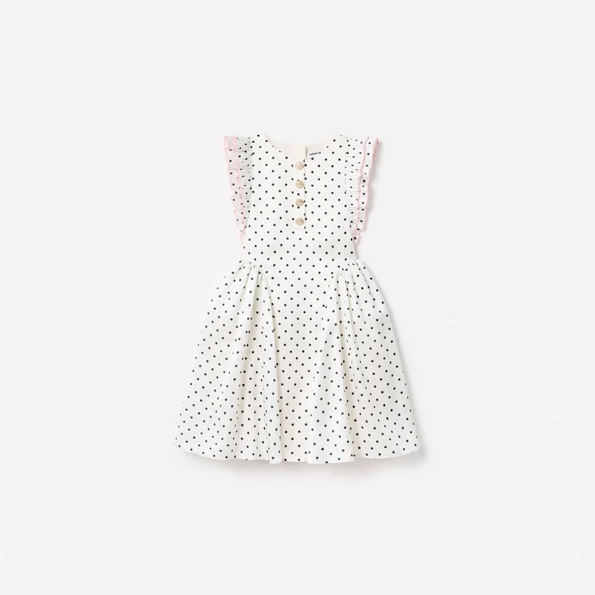 Cream Polka Dot Frill Dress Cream Polka Dot Frill Dress