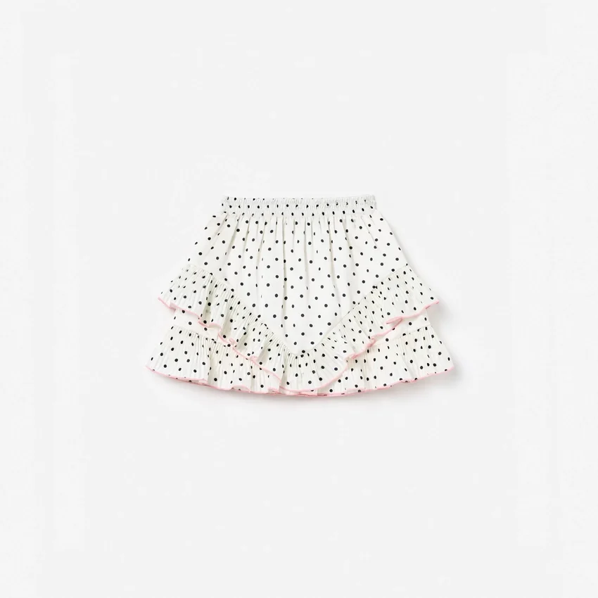Cream Polka Dot Frill Skirt Cream Polka Dot Frill Skirt