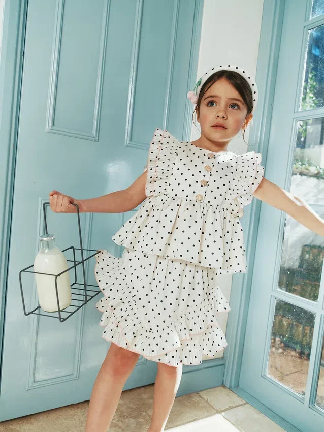 Cream Polka Dot Frill Skirt Cream Polka Dot Frill Skirt