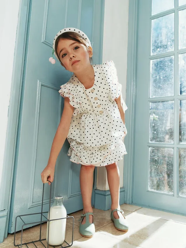 Cream Polka Dot Frill Top Cream Polka Dot Frill Top
