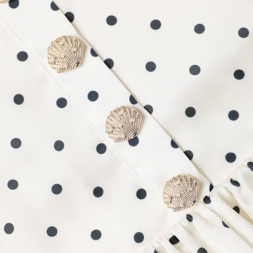 Cream Polka Dot Frill Top Cream Polka Dot Frill Top