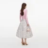 Cream Polka Dot Taffeta Midi Skirt Cream Polka Dot Taffeta Midi Skirt