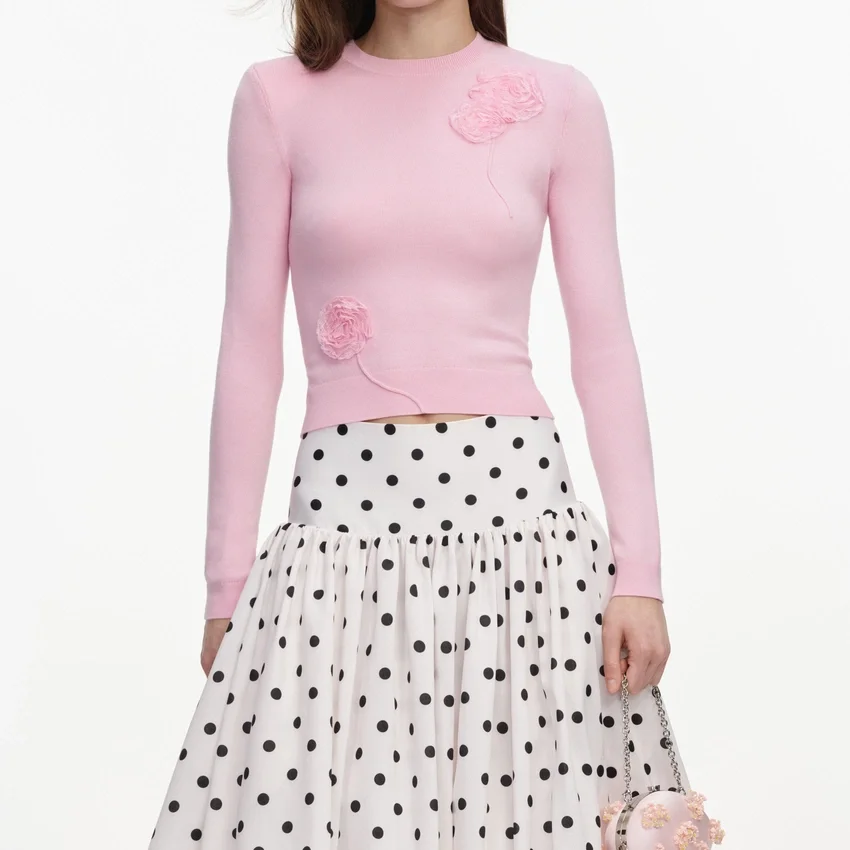 Cream Polka Dot Taffeta Midi Skirt Cream Polka Dot Taffeta Midi Skirt