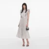 Cream Ramie Polka Dot Midi Dress Cream Ramie Polka Dot Midi Dress