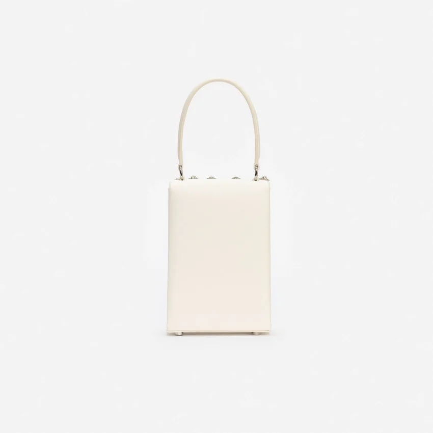 Cream Satin Crystal Mini Bow Bag Cream Satin Crystal Mini Bow Bag
