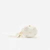 Cream Satin Floral Beaded Oval Clutch Cream Satin Floral Beaded Oval Clutch
