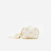 Cream Satin Floral Beaded Oval Clutch Cream Satin Floral Beaded Oval Clutch