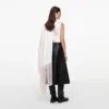 Cream Satin Fringed Scarf Top Cream Satin Fringed Scarf Top