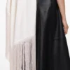 Cream Satin Fringed Scarf Top Cream Satin Fringed Scarf Top