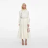 Cream Satin Jacquard Midi Dress Cream Satin Jacquard Midi Dress