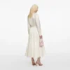Cream Satin Jacquard Midi Dress Cream Satin Jacquard Midi Dress