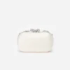 Cream Satin Multi Crystal Clutch Bag Cream Satin Multi Crystal Clutch Bag