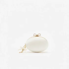 Cream Satin Oval Clutch Cream Satin Oval Clutch