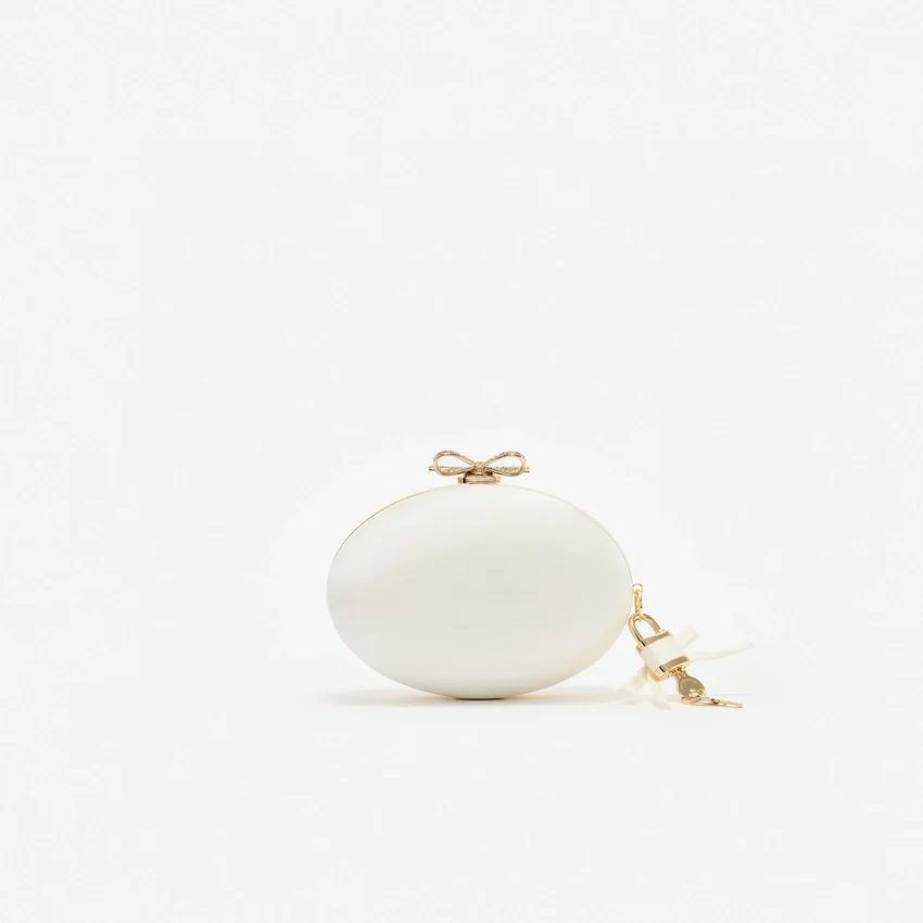 Cream Satin Oval Clutch Cream Satin Oval Clutch