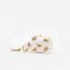 Cream Satin Pink Floral Beaded Oval Clutch Cream Satin Pink Floral Beaded Oval Clutch