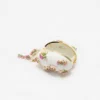 Cream Satin Pink Floral Beaded Oval Clutch Cream Satin Pink Floral Beaded Oval Clutch