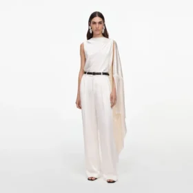 Cream Satin Trousers