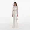 Cream Sequin Embellished Satin Maxi Dress Cream Sequin Embellished Satin Maxi Dress