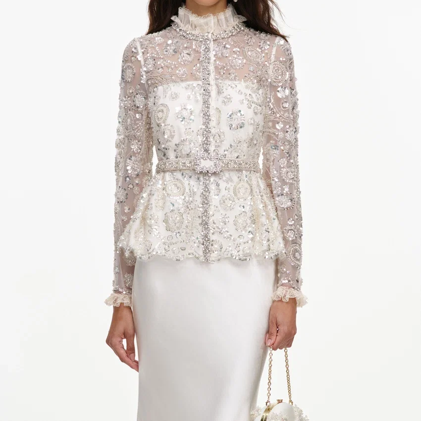 Cream Sequin Embellished Satin Maxi Dress Cream Sequin Embellished Satin Maxi Dress