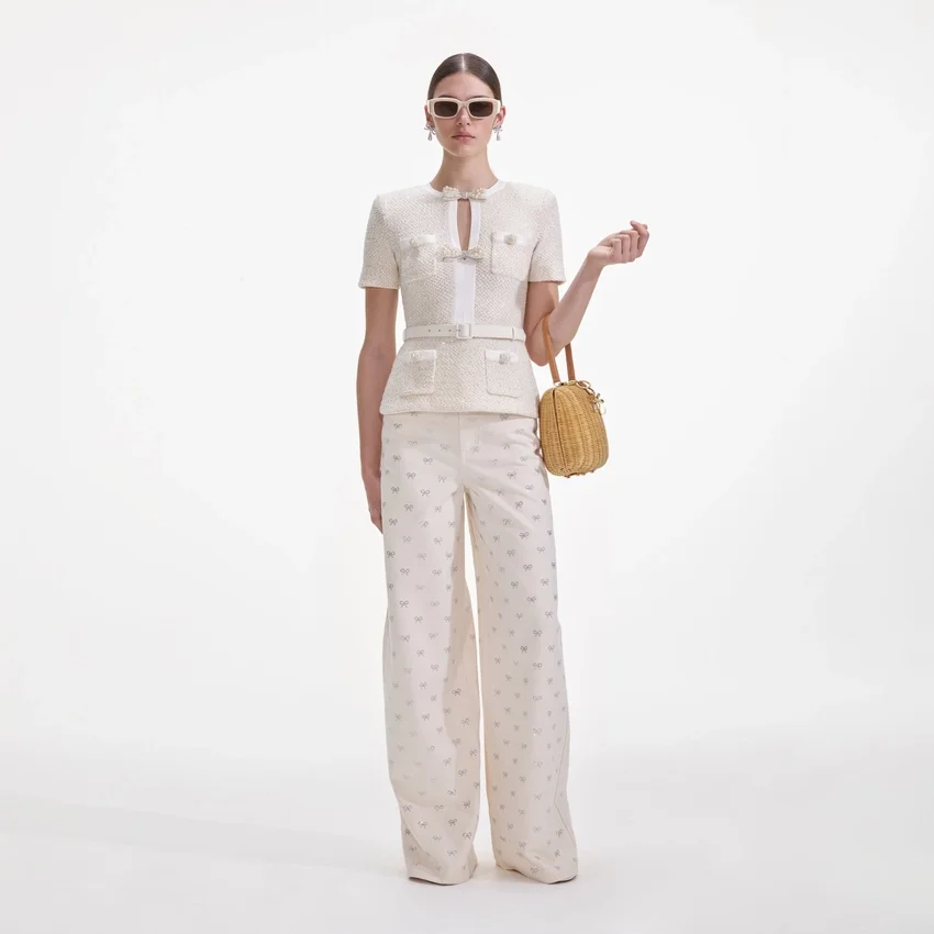 Cream Sequin Knit Top Cream Sequin Knit Top