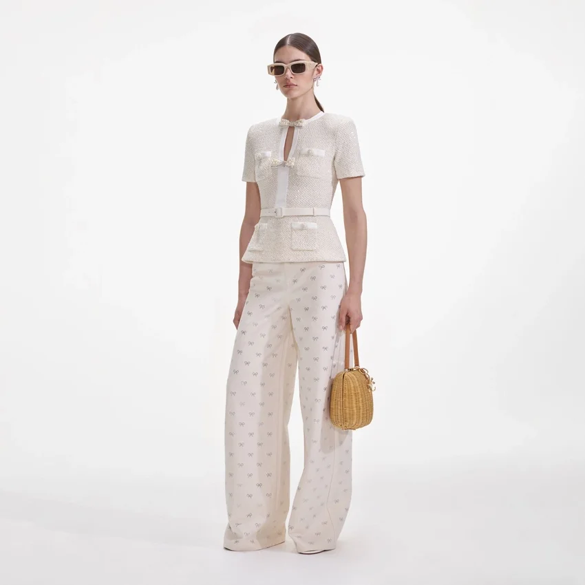 Cream Sequin Knit Top Cream Sequin Knit Top